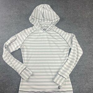 FOOTJOY Women’s Melange Pullover Hoodie Grey/White stripe size: XS Golf Wear